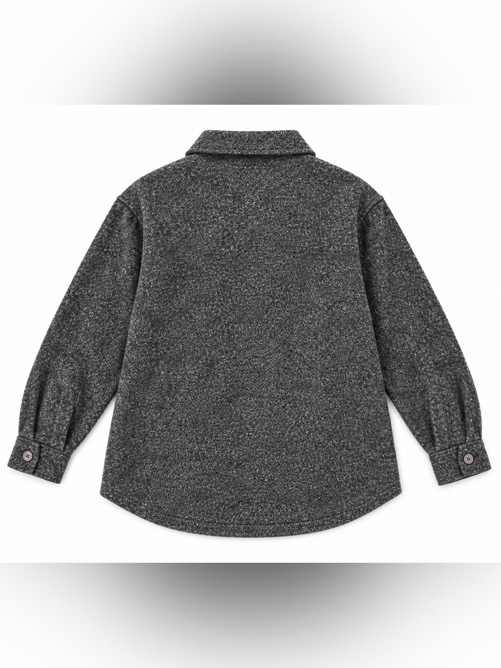 Women's Charcoal Button-Up Shacket Jacket - Picture 5 of 7